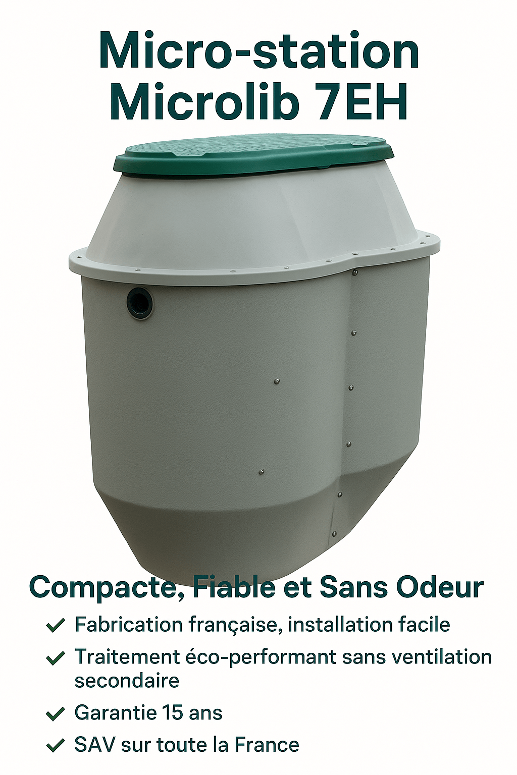 Micro station d’épuration Sans odeur 1 à 7 EH – MICROLIB